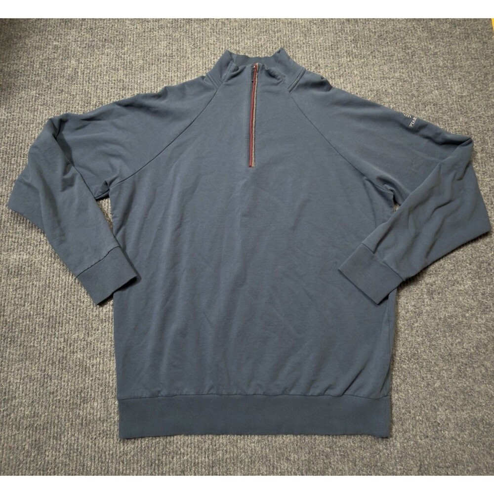 Horn Legend Performance Luxury 1/4 Zip Men Size XL Pullover Blue Ptarmigan Logo